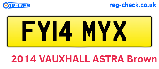 FY14MYX are the vehicle registration plates.