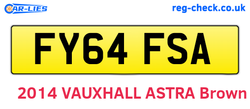 FY64FSA are the vehicle registration plates.
