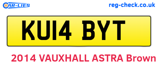KU14BYT are the vehicle registration plates.