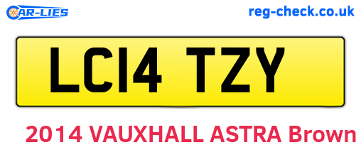 LC14TZY are the vehicle registration plates.