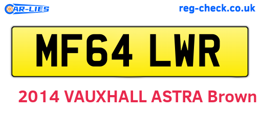 MF64LWR are the vehicle registration plates.