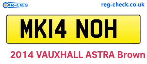 MK14NOH are the vehicle registration plates.