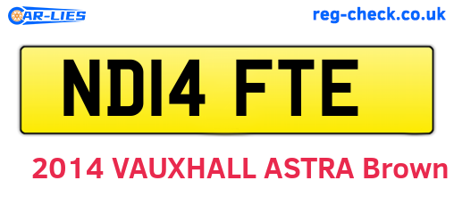 ND14FTE are the vehicle registration plates.