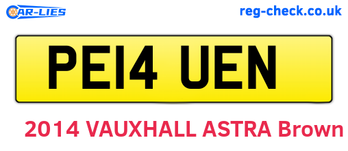 PE14UEN are the vehicle registration plates.