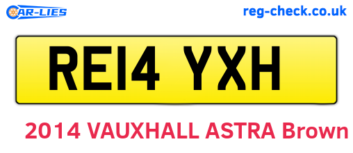 RE14YXH are the vehicle registration plates.