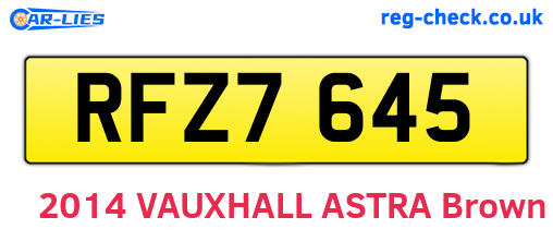 RFZ7645 are the vehicle registration plates.