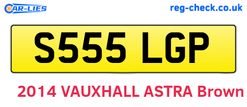S555LGP are the vehicle registration plates.