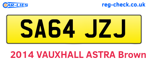 SA64JZJ are the vehicle registration plates.
