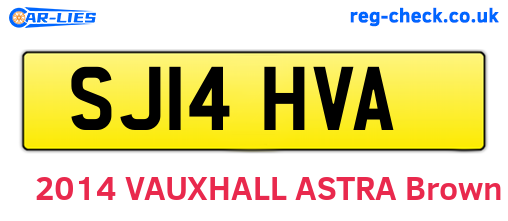 SJ14HVA are the vehicle registration plates.