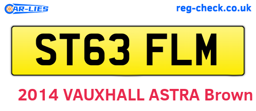 ST63FLM are the vehicle registration plates.