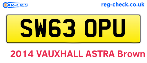 SW63OPU are the vehicle registration plates.