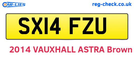 SX14FZU are the vehicle registration plates.