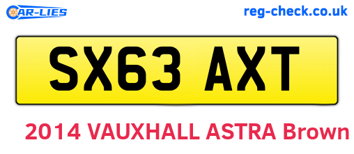 SX63AXT are the vehicle registration plates.