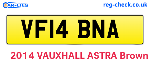 VF14BNA are the vehicle registration plates.