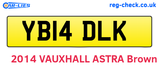 YB14DLK are the vehicle registration plates.