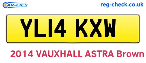 YL14KXW are the vehicle registration plates.