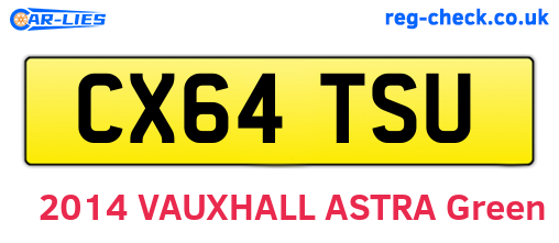 CX64TSU are the vehicle registration plates.