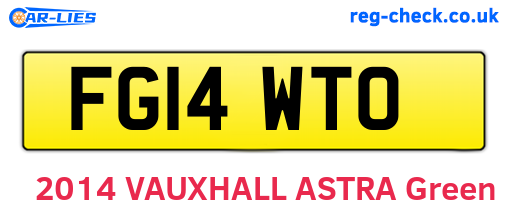 FG14WTO are the vehicle registration plates.