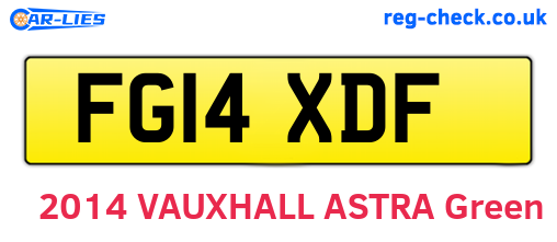 FG14XDF are the vehicle registration plates.