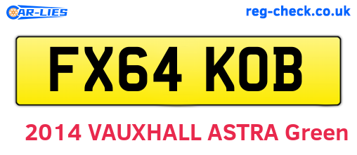FX64KOB are the vehicle registration plates.