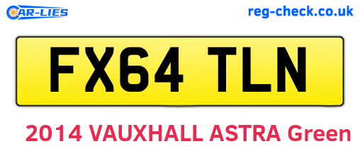 FX64TLN are the vehicle registration plates.