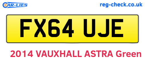 FX64UJE are the vehicle registration plates.