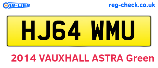 HJ64WMU are the vehicle registration plates.