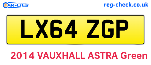 LX64ZGP are the vehicle registration plates.