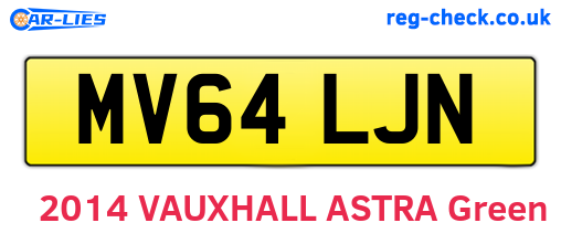 MV64LJN are the vehicle registration plates.