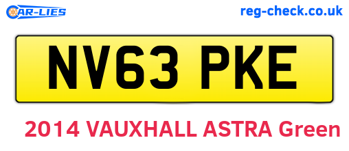 NV63PKE are the vehicle registration plates.