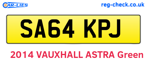 SA64KPJ are the vehicle registration plates.