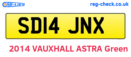 SD14JNX are the vehicle registration plates.