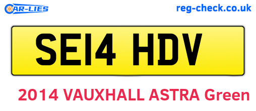 SE14HDV are the vehicle registration plates.