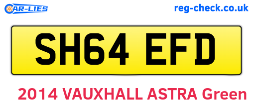 SH64EFD are the vehicle registration plates.