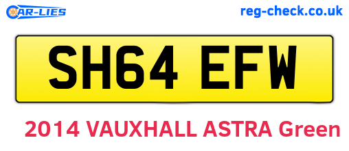 SH64EFW are the vehicle registration plates.