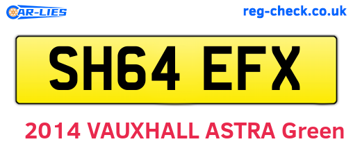 SH64EFX are the vehicle registration plates.
