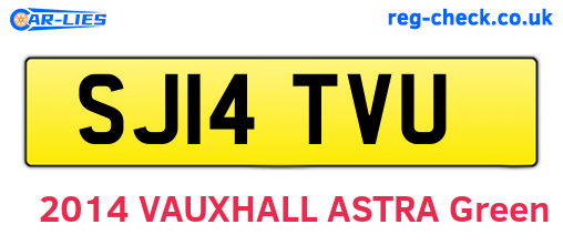 SJ14TVU are the vehicle registration plates.
