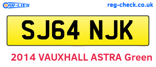 SJ64NJK are the vehicle registration plates.