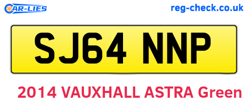 SJ64NNP are the vehicle registration plates.