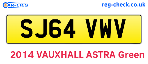 SJ64VWV are the vehicle registration plates.