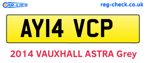 AY14VCP are the vehicle registration plates.