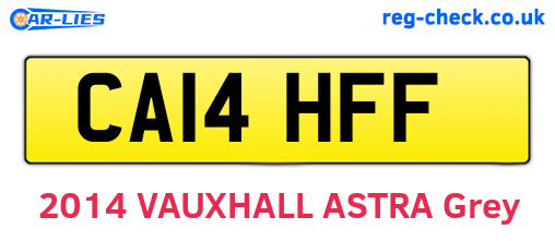 CA14HFF are the vehicle registration plates.