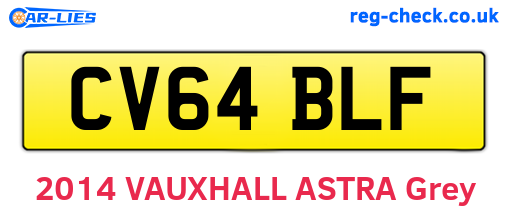 CV64BLF are the vehicle registration plates.