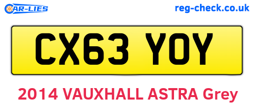 CX63YOY are the vehicle registration plates.