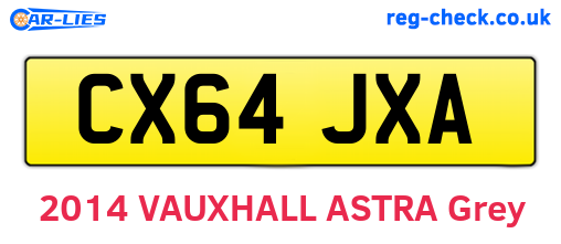 CX64JXA are the vehicle registration plates.