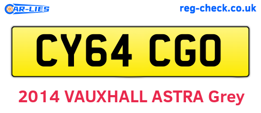 CY64CGO are the vehicle registration plates.