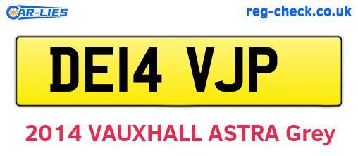 DE14VJP are the vehicle registration plates.