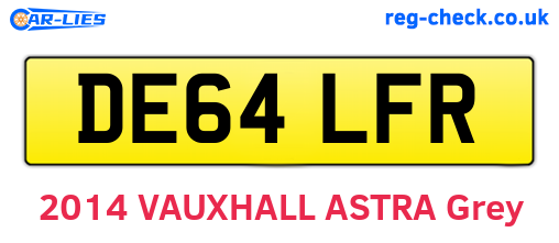 DE64LFR are the vehicle registration plates.