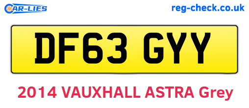 DF63GYY are the vehicle registration plates.