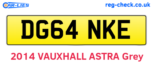 DG64NKE are the vehicle registration plates.